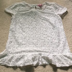 White lace Lilly Pulitzer peplum top!